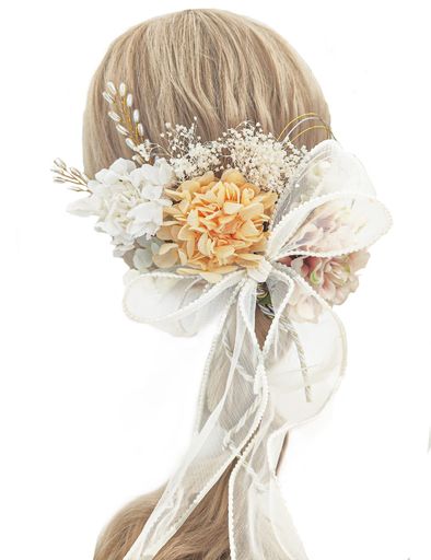 [JZOON]髪飾り成人式卒業式和装結婚式袴着物浴衣振袖ドライフラワープリザーブドフラワー花嫁パープルS2413