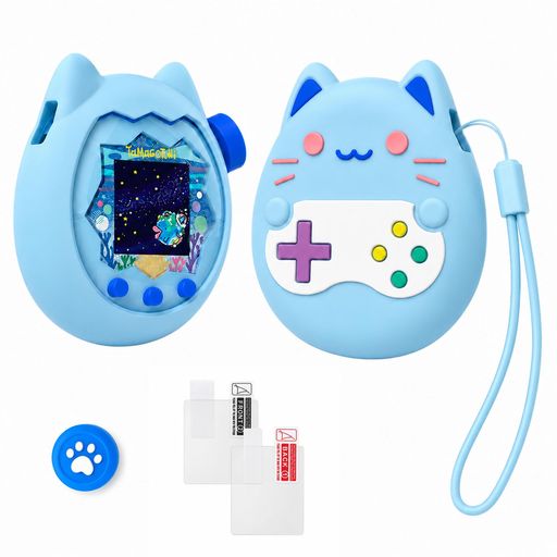 【Tamagotchi Paradise対応】たまごっちパラダイス本体に合わせたシリコンケースです。装着後も基本操作がしやすく、毎日のプレイや持ち歩き時のキズ・汚れ対策に役立ちます。 【猫耳デザインでかわいく持ち歩き】丸みのある猫耳フォルムと背面のゲーム機風デザインがポイント。子供用はもちろん、大人のたまごっちファンにも使いやすく、本体をかわいくアレンジできます。 【やわらかいシリコン素材】手になじみやすいシリコン素材を使用。着脱しやすく、バッグやポーチに入れて持ち歩く時の日常的なキズ・汚れ・指紋対策にも便利です。 【ストラップ&amp;ダイヤルカバー付き】シリコンストラップ付きで、外出先への持ち運びに便利です。ダイヤルカバーも付属しており、見た目のかわいさをプラスしながら、側面部分をやさしくカバーできます。 【保護フィルム2枚付き・ご使用上の注意】液晶画面用の保護フィルムを2枚付属。貼り替え用や予備として使えます。セット内容:シリコンケースx1、ストラップx1、ダイヤルカバーx1、保護フィルムx2。※ゲーム機本体は付属しておりません。通信キャップや一部の側面操作は、ケース装着時に使いにくい場合があります。
