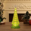 Lewondrクリスマスツリー卓上小型クリスマスツリー置物飾り25.5*9cmクリスマス飾りアクリル製クリスマスオブジェLEDライト内蔵電池式部屋飾りインテリア誕生日/入学/卒業/お祝いクリスマス…