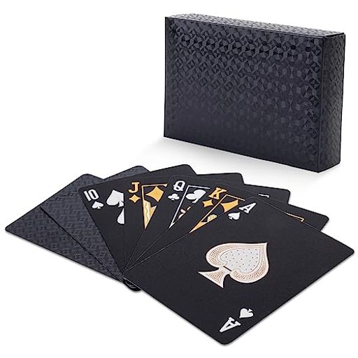 トランプトリックカードブラック防水耐久ポーカーカードカッコイイマジック手品用パーティー宴会グッズ..