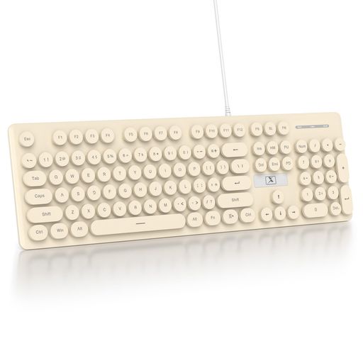 USSIXCHARE有線静音メンブレンキーボード、フルサイズ104キーレトロパンクタイプライター、青色LEDバックライト付き、USBウルトラスリムゲーミングキーボードABSラウンドキーキャップ付き USSIXCHARE有線静音メンブレンキーボード、フルサイズ104キーレトロパンクタイプライター、青色LEDバックライト付き、USBウルトラスリムゲーミングキーボードABSラウンドキーキャップ付き