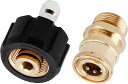 BESTGLE2個入高圧洗浄機用アダプター真鍮製M2214MMメスカプラー+1/4オスプラグ高圧洗浄ノズルアダプター、ワンタッチカプラーッチでクイックコネクト、高圧洗浄機ホース、スプレーガン、…
