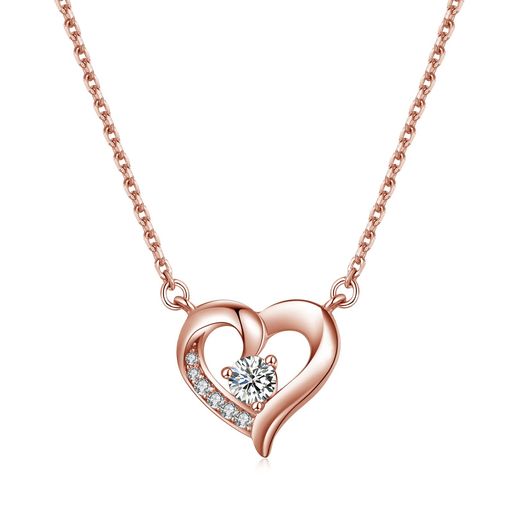 [FH.bird]ハートネックレスレディース人気シンプル「温かい心」シルバー925金属アレルギー対応ジルコニ..