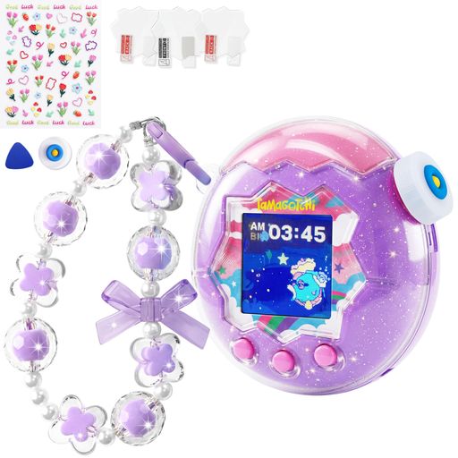 ✅【ツートンカラーPCケースが新登場!ケースを装着したままでも通信OK】「Tamagotchi Paradise(たまごっちパラダイス)」専用の保護ケースセットです。実機検証済みの専用設計で、サイズ感もバッチリです。たまごっちパラダイスのため設計されており、完全に保護します。 縁と背面を包み込み、傷や擦れ、小さな衝撃から保護します。ディスプレイの周囲に施された隆起したエッジは、たまパラを平らな面に伏せて置いたときの傷からさらに保護します。充実のセット内容:(1)専用保護ケース/カバー + ズームダイヤルカバ一x 1個 (2)落下防止用ストラップ (3)液晶保護フィルム(たっぷり3枚付属) (4)おしゃれなステッカー (5)貼り付けサポートセット同梱(ウェット&amp;ドライワイプ) ケースを装着したままでも通信機能を妨げません。他のたまごっちとの連携·通信がスムーズに行えます。星(塗り潰し)注意:本製品はディスプレイ部分が覆われない設計となっております。そのため、フィルムをご用意しております。 ✅【完全専用設計·一体型開蓋デザインで快適通信】蓋を開けたまま通信ができる、完全互換設計。一体型で蓋が外れないから、なくす心配もありません。