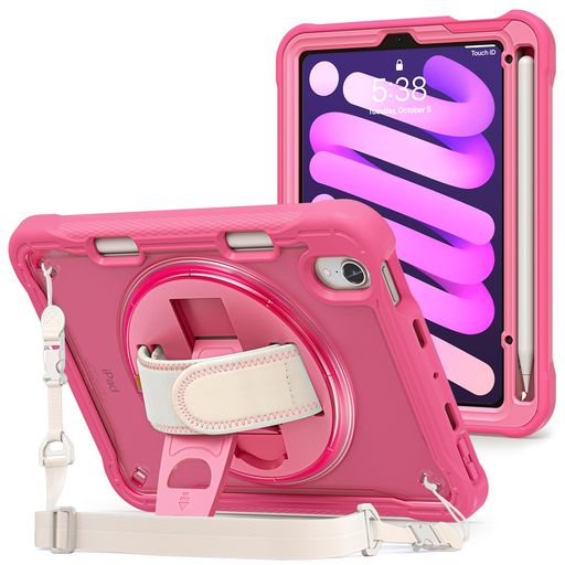 ProCaseiPadMiniA17Pro第7世代2024Mini620218.3インチ肩掛け式子供・現場作業用耐衝撃カバーペン収納36..