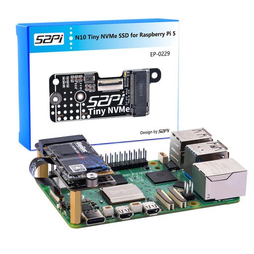 GeeekPiN10タイニーPCIeM.2Key-MNVMeSSDPCIeペリフェラルボード、RaspberryPi5用、M.2NVMeSSD2230およ..