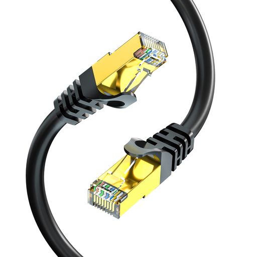 LANケーブル 60M CAT7, UGOMI 屋外 カテゴリー7 イーサネットケーブル 工業階級 三重遮蔽 SSTP 10Gbps 600MHz UV/防水、直接埋葬、PEジャケット PS4 Xbox Modem Routerなどに適用されます