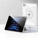 iPadMiniA17ProケースiPadmini7/mini6ケース360度回転取り外し可能なマグネットカバー背面全透明ペン収納オートウェイクアップ/スリープ機能iPadmini第7/6世代カバー縦置き耐衝撃