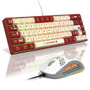 AJAZZAK680メカニカルゲーミングキーボード60%コンパクト有線接続ホットスワップ青轴68キーカラーブロッキング19種RGB64色レインボーバックライトアンチゴーストキーボード・マウスセット…