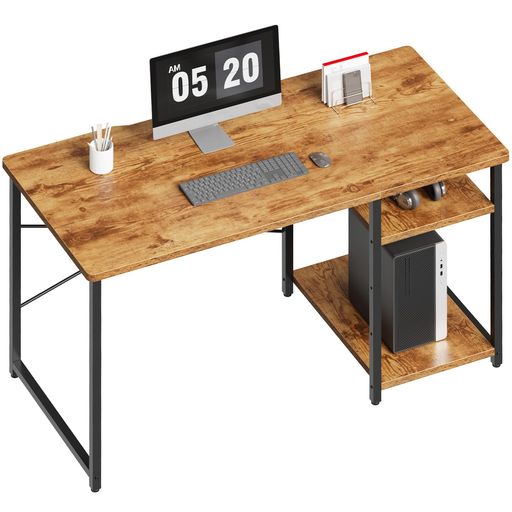 Maihail パソコンデスク 机 pcデスク 卓子 ゲーミングデスク ラック付き カウンターテーブル 勉強机 家具 table 幅120*奥行55cm ビンテージ SZ122LHM ビンテージ