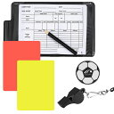 サッカーレフェリー セット審判カード 警告カード レフリー小物 審判 赤と黄色のカード 小冊子 レコードカード 鉛筆 審判用品 フットサル 審判 用具