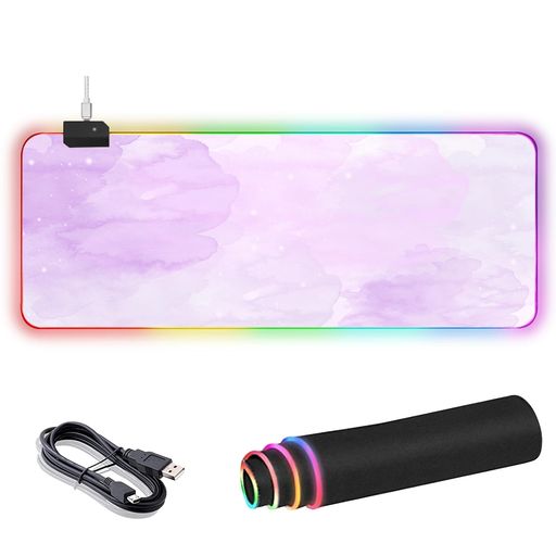 大型マウスパッドゲーミングマウスパッド12種類のRGB照明効果防水マルチスパンデックス表面滑り止めゴ..