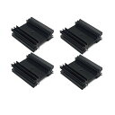 TO-220ヒートシンク38X34X12MM、TO220アルミ製放熱板MOSFETSCRパワー電圧レギュレーターIC三極管電子オーディオの冷却用、ダブルピン黒ア...