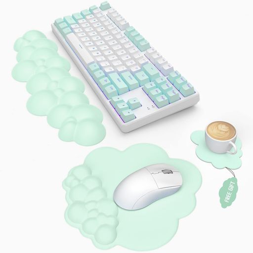 MAMBASNAKEリストレストキーボード用リストレスト一体型マウスパッド3点セットハンドレスト低反発手首クッション曇かわいい人間工学アームレスト疲労軽減ストレ...