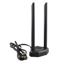 BOOBRIEWIFIアンテナ2.4GHZ/5.8GHZ1.5メートル同軸ケーブル延長コードRP-SMAコネクタマグネティック台無指向性ゲーム/ドラマ/WIFIルーター/PC/ラップトップ/WIFI用