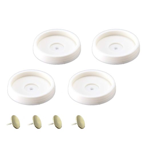 テクテク つっぱり棒を画びょうを使ってズリ落ち防止!(Mサイズ、4個入、画びょう4個付、白、直径31ミリ(棒の両端部)まで)#19011