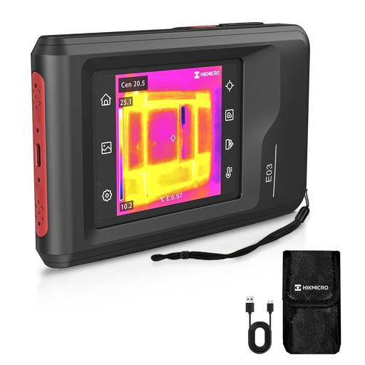 HIKMICROE03サーモグラファーカメラ240X240SUPERIR解像度、25HZ、3.5”タッチスクリーン赤外線カメラ、IP54、-20°C~350