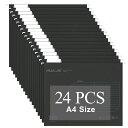 MERRYNINE 24枚の黒いA4サイズハンギングフォルダー、紙カード吊り下げファイル、キャビネットファイル。1/5カットの調整可能なラベルと折り込みページ付きで、オフィス、教育、家族の組織に適しています