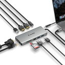 WAVLINKUSBTYPE-C12-IN1ミニドッキングステーションHDMIアダプター4K出力3840X2160@30HZ多機能USB3.0変換アダプター-2xUSB3.0/2xUSB2.0/(2)