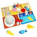 CORPERTOYSおままごとセットキッチン台所おもちゃ子供木製おもちゃ知育玩具煮炊き18点調理器具付きフライパン食材英語パズルプレゼント贈り物ごっこ遊びクリス...