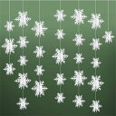 Alikato雪の結晶ガーランド3Dスノーフレーク4本セット3m/本雪花飾り立体的クリスマスガーランド冬クリスマスオーナメント装飾新年パーティー飾り