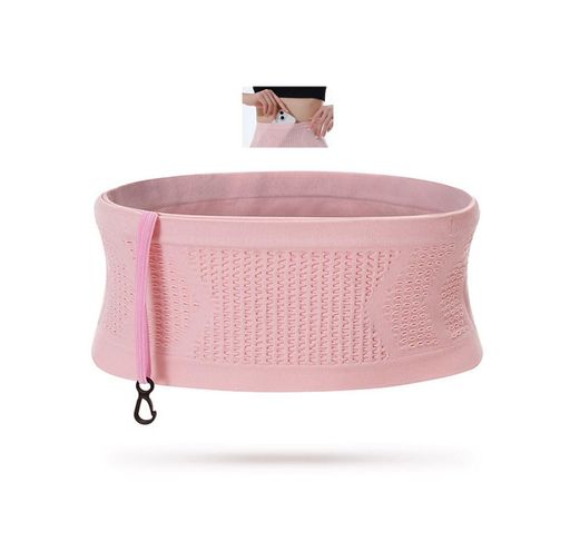 Natiformランニングポーチバッグ揺れないぽーちメンズレディースフリップベルト(ピンクL)