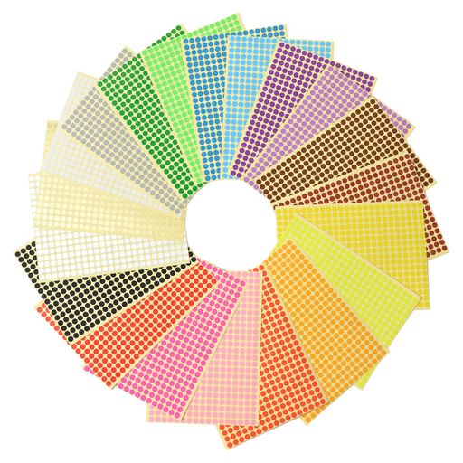 HMBIRDカラーラベル丸型丸シールタックシール丸型シールご褒美シール25mm20色