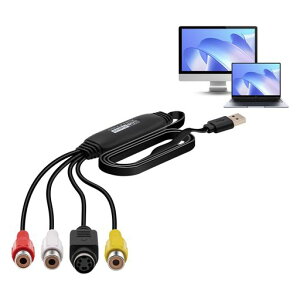 MCBAZEL ビデオキャプチャー コンバーター 1080P PS2録画用 GV-USB2 RCA/S-VIDEO変換 1920×1080P@30FPS ビデオ/VHS/VCR/DVDフォーマット対応 OBS