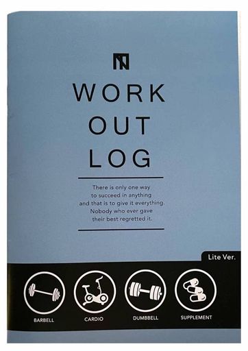 山本義徳氏監修筋トレ専用トレーニングノートWORKOUTLOG(ライト版:BLUE92日縦)