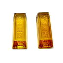 一心斎黄金万両金運文鎮水晶書道用品-クリスタルシトリン風水アイテムパワーストーン2枚