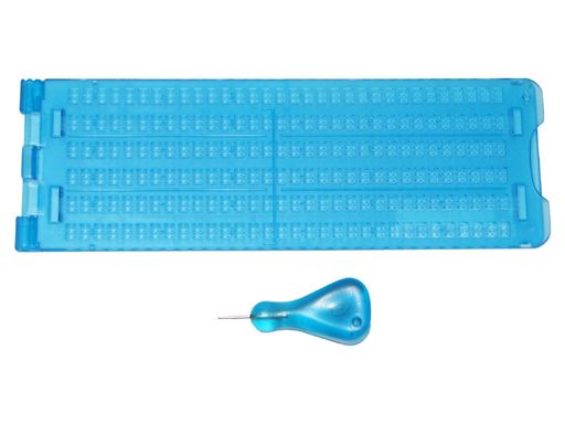 わくわく用具ショップオリジナルブルー小型点字器6行x32マス