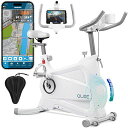 QLEE 第7世代フィットネスバイク 【ZWIFT アプリ連動】 スピンバイク エアロバイク 家庭用 極静音 室内自転車トレーニング 【5年保証】 レーニングバイク ダイエット器具 マグネット式 組み立て簡単 サドルカバー付き (ホワイト) (ホワイト)(4)