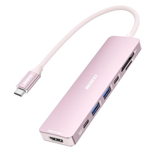 ✅【強力なUSB-C HUBと18ヶ月保証】BENFEI USB TYPE-C HUBは、超柔らかく絡まないシリコン編みデザインケーブルを採用し、モバイルオフィスのほとんどのニーズに対応します。コンパクトで軽量、スタイリッシュでパワフルなポータブルUSB-Cハブは、1つのHDMIポート、100W充電ポート、2つのUSB 3.0ポート、1つのUSB-Cデータポート、SD/TFカードリーダーを備えています。18ヶ月の保証と24時間対応で、安心して製品をご使用いただけます。❗注意:ご使用の際は、100WのPD電源を接続し、ホストデバイスに電力を供給して、伝送の安定性を確保することをお勧めします。 ✅【快適性と信頼性を重視したデザイン】BENFEIの自社内製ケーブル生産能力、自社内PCBAおよび組立能力により、業界最先端のシリコン編みデザインとプロセスを使用しています。ケーブル長は20CMで、絡まることなく、超柔らかいです。このHUBは、ノートパソコン、タブレット、スタンドなど、すべてのシナリオで簡単に使用できます。超柔らかく、25000回以上の耐久性があり、日常的な持ち運びやオフィスでの使用に対応しています。