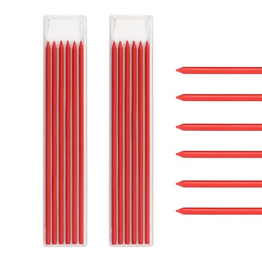 DanYunカーペンターペンシルリフィル赤木工用HBリフィル12本強力2.8mm(赤い替え芯)