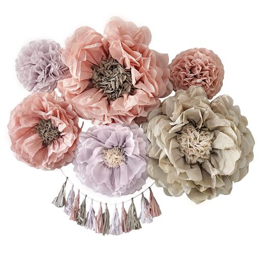 regalo誕生日飾り付けバースデー飾りペーパーファンバースデーデコレーションセットガーランド装飾お祝いフラワー花(アンティークMxアンティークM)(3)