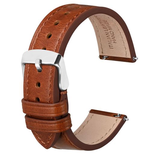 [Anbeer]時計バンド20mmイタリアンレザー腕時計ベルトQuickReleaseオイルワックス本革替えバンドステンレススチール尾錠(2)
