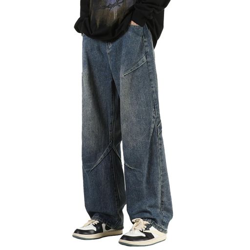 [maytopia]ジーンズデニムパンツジーパンズボンワイドパンツパンツバギーパンツデニム大きいサイズゆっ..