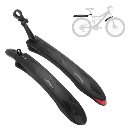 BULLSPANN自転車フェンダーマウンテンバイク26~27.5インチ対応泥除けmtbどろよけ前後セット黒赤