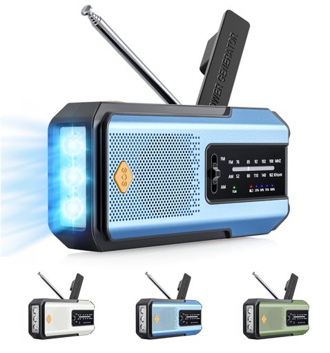 防災ラジオソーラー手回しAM/FMラジオ対応多機能防災3WAY充電式ラジオLEACCO携帯ラジオ2500mAhバッテリ..