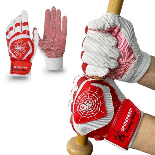 スパイダーグリップ滑り止めバッティンググローブSpidergripNonslipBattingGloves(S白赤(WhiteRed))