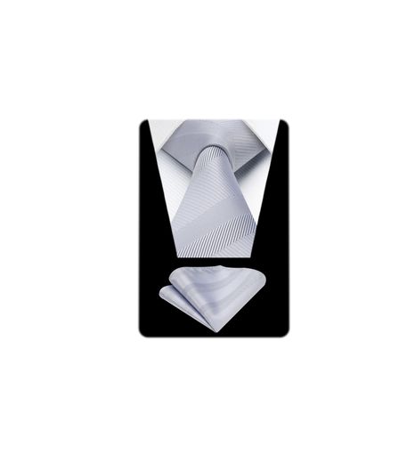 [HISDERN]ネクタイメンズシルバー結婚式-シルバーブランドストライプチーフセットシルクおしゃれ通販人..