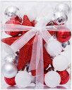 ZOYUBSクリスマスオーナメントボールクリスマスボール3cmツリートップスター華やかクリスマスツリー飾り付け飾りボールセットクリスマスツリーオーナメント3cm...