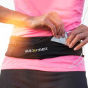 Build&Fitnessランニングベルト、フリップウエストベルト、キークリップ、iPhone、Samsungに対応。L=34”-39”ブラック