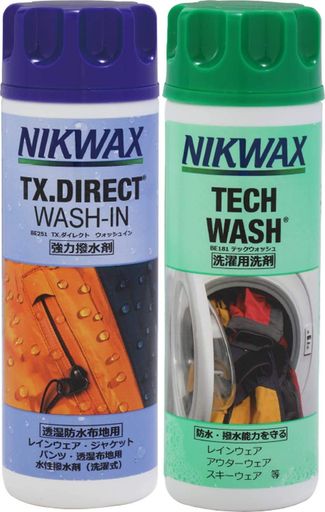 NIKWAX(ニクワックス)NIKWAXウェア用洗剤テックウォッシュEBE181&TXダイレクトウォッシュインEBE251セット