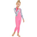 ウエットスーツ子ども2.5MM一体式ワンピース女の子フルスーツスイムウェアキッズ用日焼け防止シュノーケリングサーフィンスーツ海遊びカヌー・カヤックサーフィンM150556Sサイズ