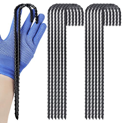 JuhuilaiJ型止めピンロープ止め金具長さ30cm黒色防錆コーティングテントペグキャンプサッカーゴールト..