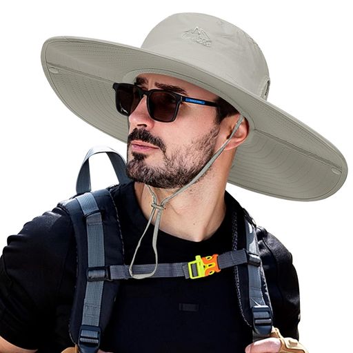 [Cooltto]フィッシングハットサファリハット帽子つば広シェードハットメンズメッシュUVカット日焼け防..