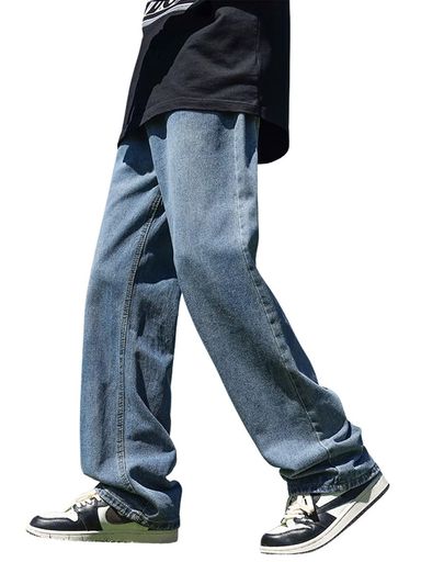 [YAYOKYA]ジーンズメンズワイドデニムパンツウエストゴム大きいサイズズボンゆったりルーズサルエルパ..