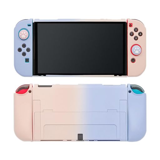 Ryo楽々生活館Switch有機EL対応保護ケースJoy-Conアナログスティックカバー分離式5点セットドック対応スイッチ有機EL専用カバー装着簡単耐衝撃Switch有機EL用ケースドッキング可能ピンクパー…