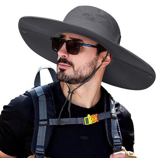 [Cooltto]フィッシングハットサファリハット帽子つば広シェードハットメンズメッシュUVカット日焼け防..